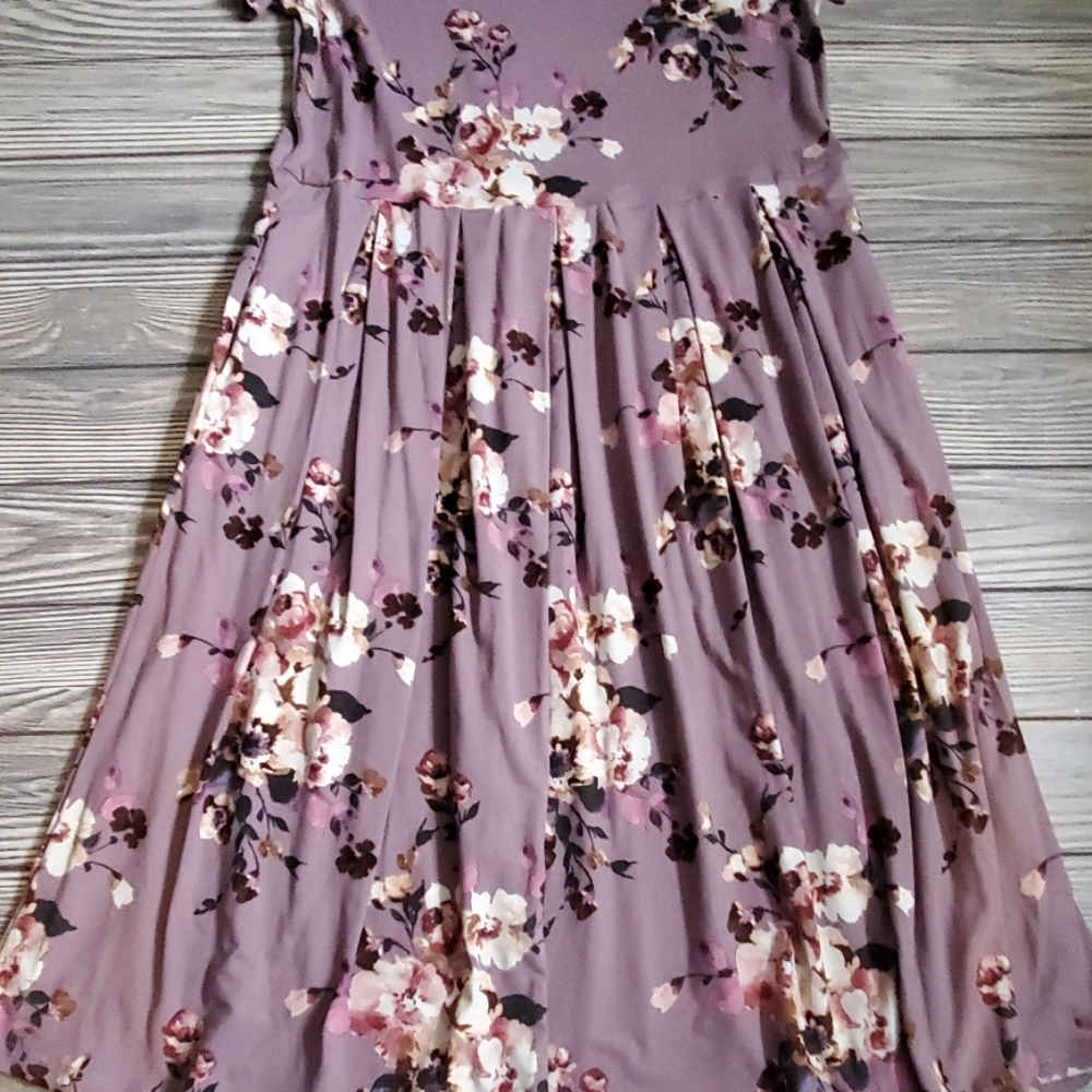 ๐ Mauve Floral Dress S M L - Picture 5 of 6